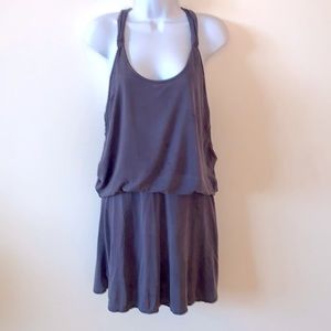 Free People Open Back Draped Grey Dress